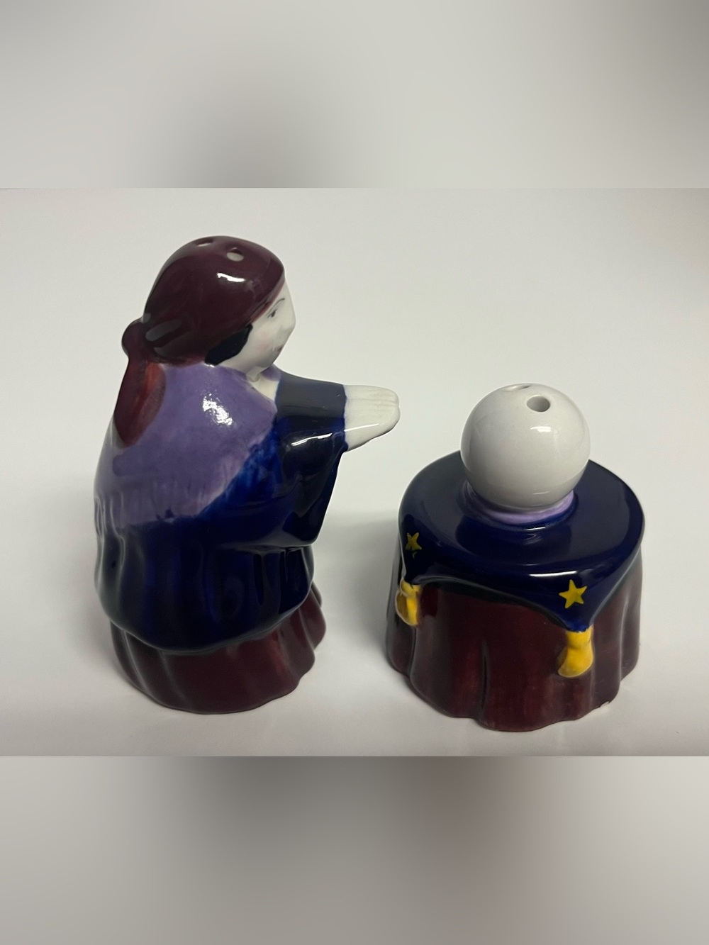 Vintage fortune teller Ceramic Figurine Salt & Pepper Set